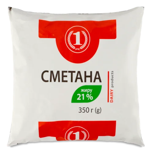 Сметана Вищого Ґатунку 21%, ТМ '1', м/у 350г