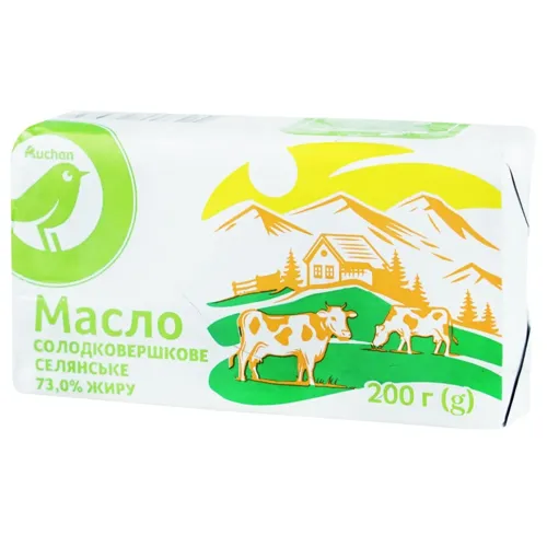 АШАН GB/Масло селянське 73% 200г