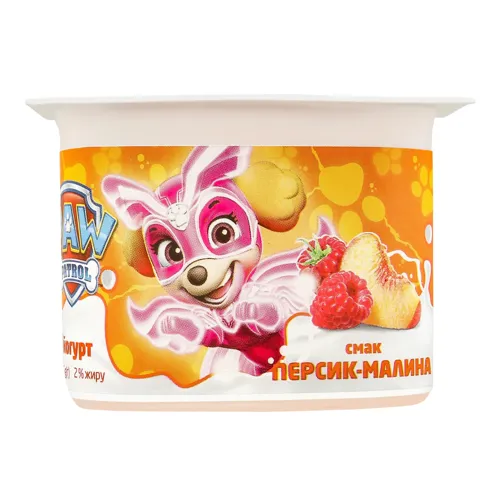 Йогурт 2% Персик-Малина Paw Patrol Danone ст 115г