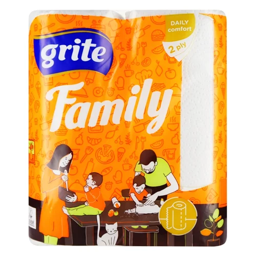 Рушники паперові Grite Family двошарові 2 рулона