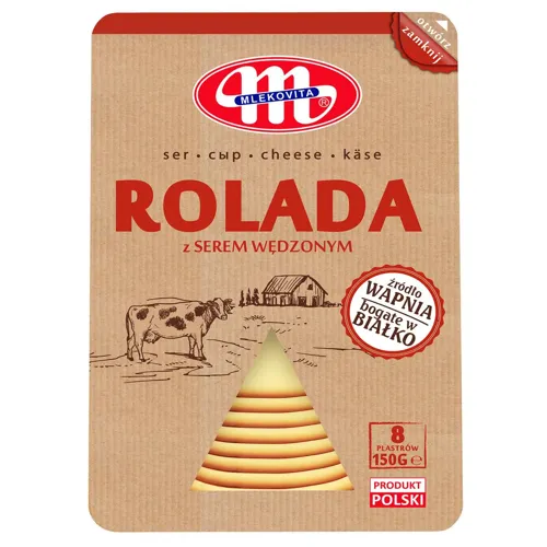 Сир РОЛАДА з копченим сиром нарізка Млековіта 150г