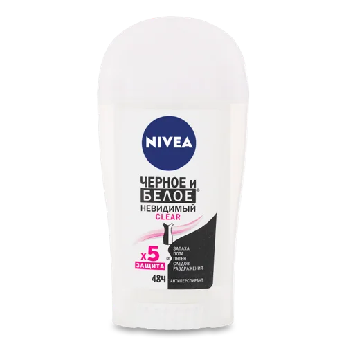 Антиперспірант Невидимий Clear Чорне та Біле Nivea 40 мл