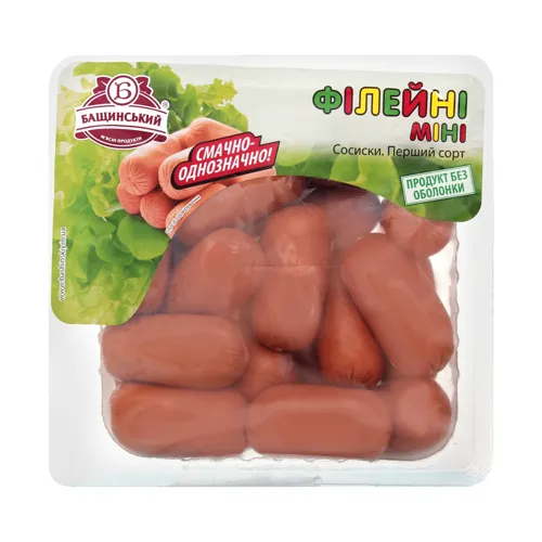 Сосиски Філейні міні Бащинський охол п/у 0.35кг