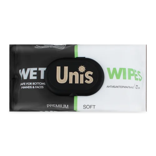 Вологі Антибактеріальні Серветки Premium Soft Unis, 72 шт