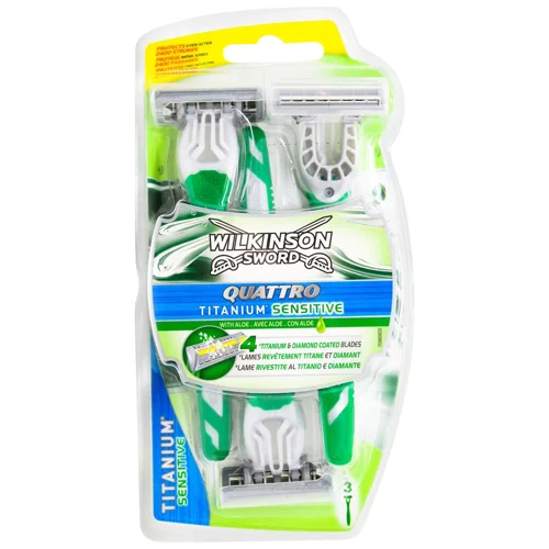 Бритва Wilkinson Sword Quattro Titanium Sensitive одноразова 3шт