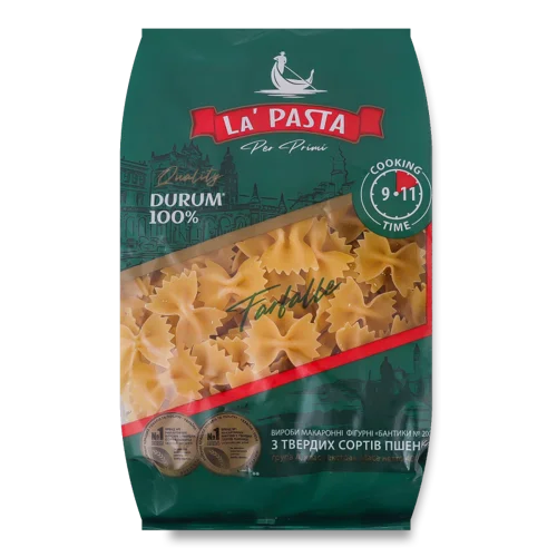 Вироби Макаронні З Твердих Сортів Пшениці Бантики №2001 La' Pasta Per Primi, м/у 400г