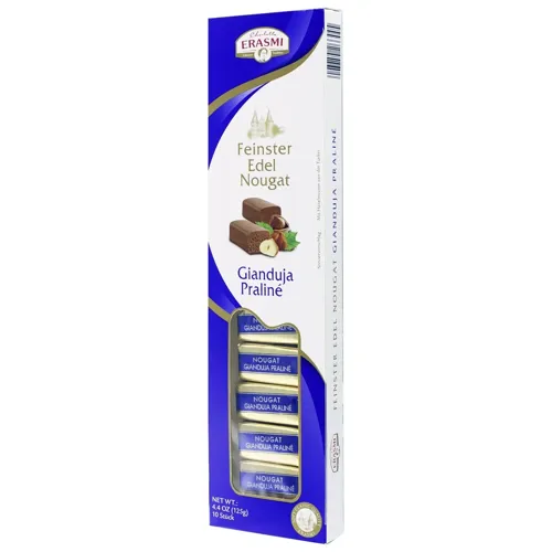 Цукерки Erasmi Bars з нугою та праліне 125г