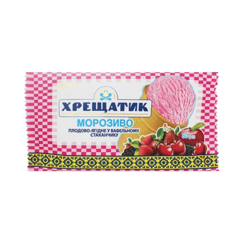 Морозиво плодово-ягідне в вафельному стаканчику Хрещатик м/у 80г