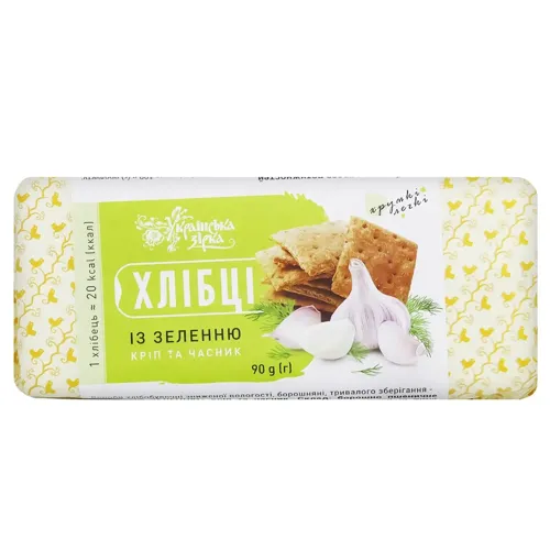 Хлібці Українська Зірка із зеленню кріп та часник 90г