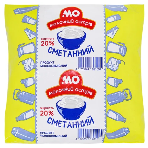 Продукт сметанний Молочний Острів 20% 380г
