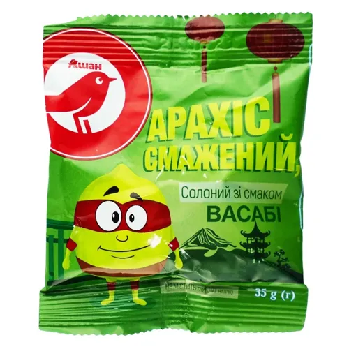 Арахіс Ашан смажений солоний зі смаком васабі 35г