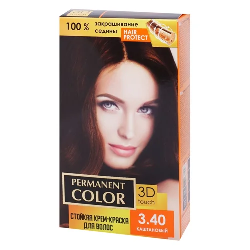 Крем-фарба Аромат Permanent Color для волосся тон 3.40 Каштановий