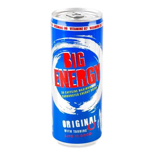 Енергетичний Напій Безалкогольний Сильногазований З Екстрактом Женьшеню, з/б 250мл