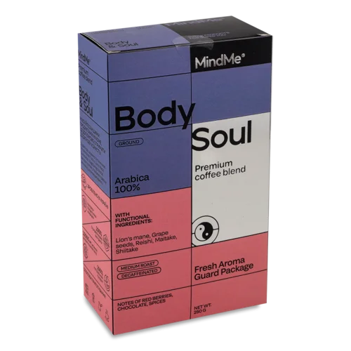 Кава Преміальна Мелена З Функціональними Інгредієнтами Body&Soul MindMe, к/у 250г
