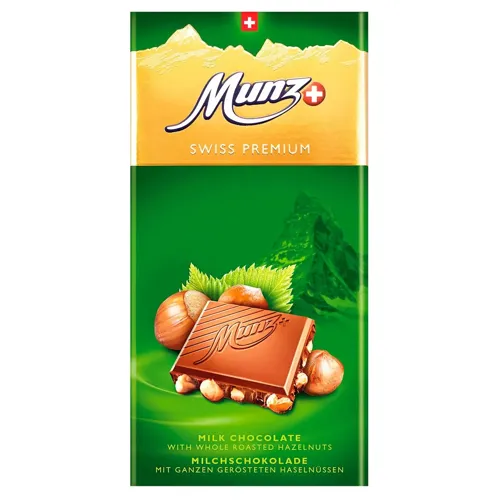 Шоколад молочний «Munz» з цільним фундуком 100г
