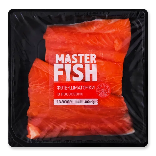 Філе-шматочки З Лососевих В/ґ, сл/с, 1с, лоток 400г