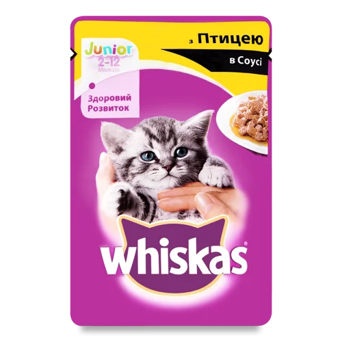 Корм Для Кошенят З Птицею В Соусі Junior Whiskas, д/п, 100г