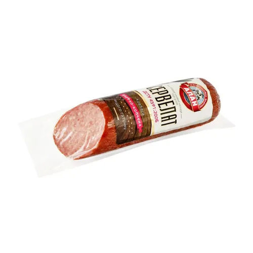 Ковбаса Алан Сервелат варено-копчена половина вищого ґатунку