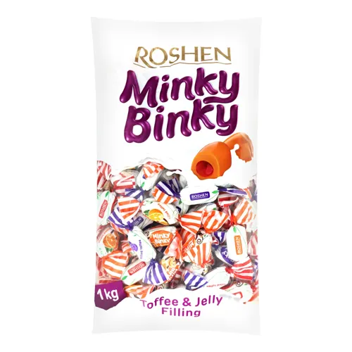 Ірис Minky Binky желейна начинка 1кг Рошен