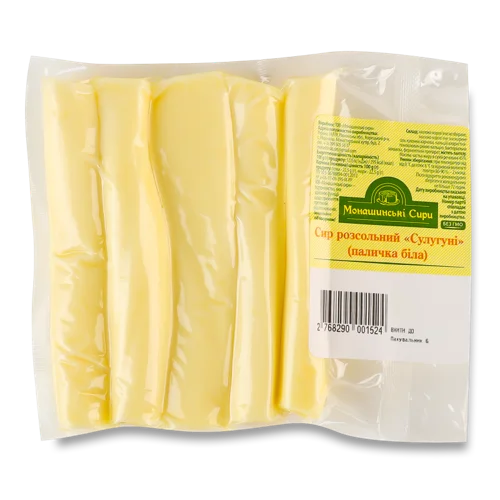 Сир Розсільний Сулугуні Монашинські Сири 45% Паличка Біла, кг