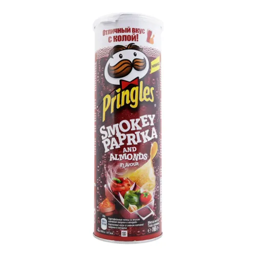 Чіпси картопляні Smokey paprika and almonds Pringles тубус 165г