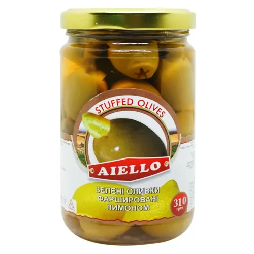 Оливки Aiello фаршировані лимоном 310г