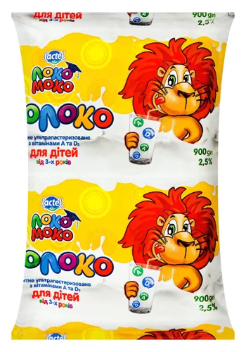 Молоко ЛокоМоко з вітамінами 2,5% т/п 900г