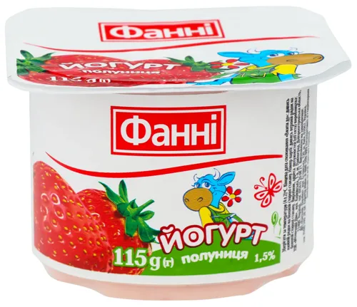 Йогурт 1.5% Полуниця Фанні ст 115г