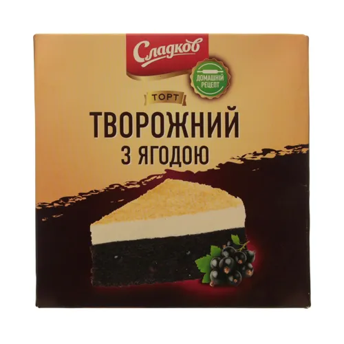 Торт Творожний з ягодою Сладков 800г