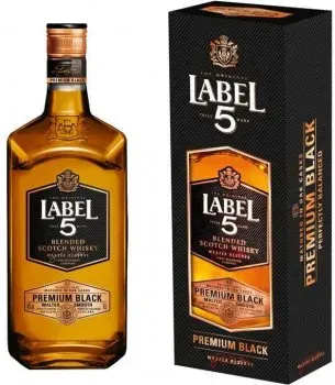 Віскі Label 5 Premium Black 0.7л 40% в подарунковій упаковці