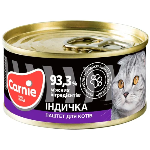 Корм вологий Carnie з індичкою для дорослих котів 95г