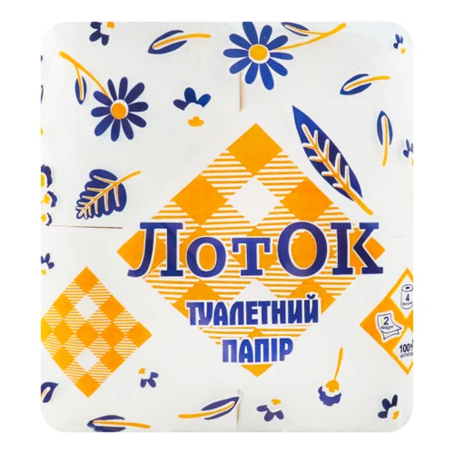 Туалетний Папір ЛотОК Целюлозний, 4 шт, в/ґ
