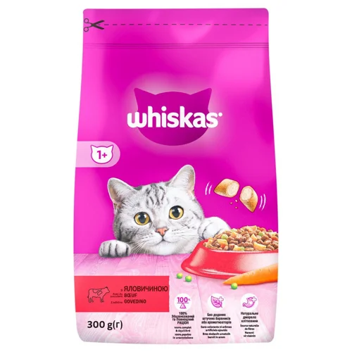 Корм сухий Whiskas з яловичиною для котів 300г