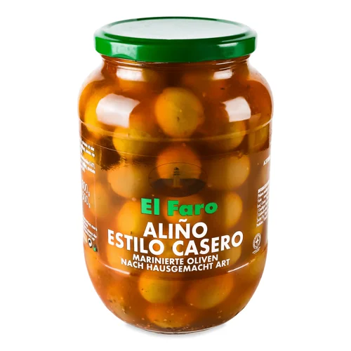 Оливки зелені El Faro з кісточкою за домашнім рецептом,800г