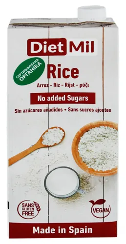 Молоко рослинне з рису без цукру Vegan Dietmil т/п 1л