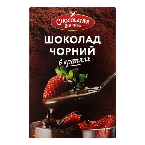 Шоколад чорний в краплях Chocolatier 80г