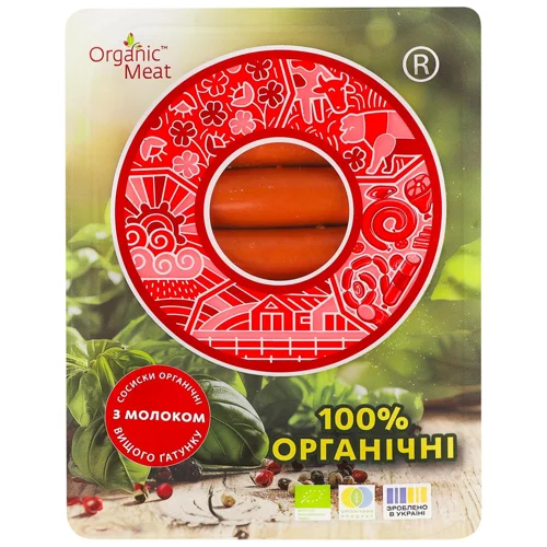 Сосиски Organic Meat з молоком органічні вищий сорт