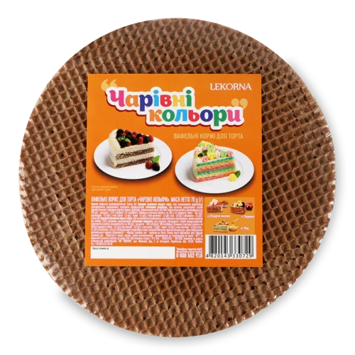 Коржі Вафельні Для Торта В/ґ Чарівні Кольори Lekorna, 70г