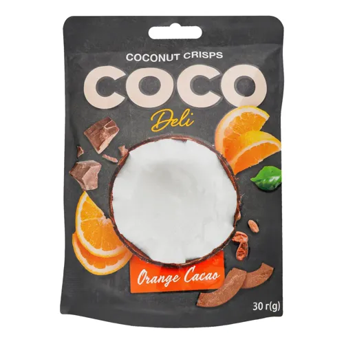 Чіпси кокосові солодкі з апельсином, корицею і кавою CocoDeli м/у 30г