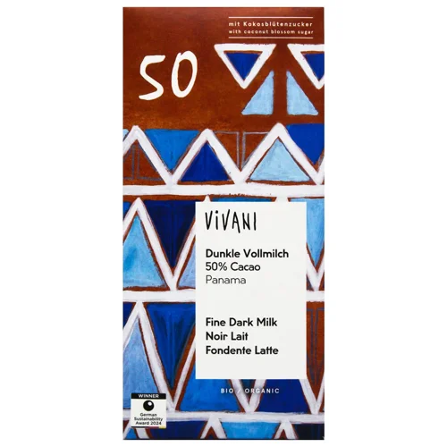 Шоколад Vivani молочний органічний 50% какао 80г