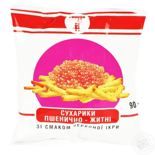 Сухарики Семерка пшеничні зі смаком червоної ікри 90г
