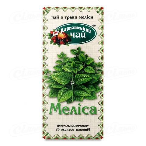 Трав'яний чай Карпатський Чай Меліса в пакетиках 20х1.35г