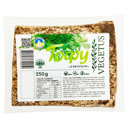 Сир Vegetus Тофу соєвий з Кропом та Зеленню 250г