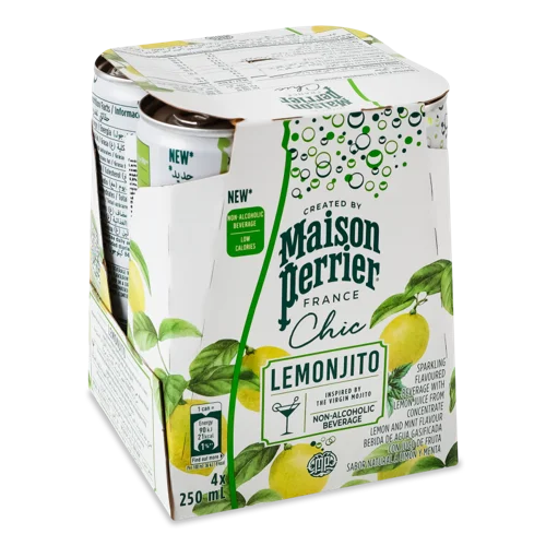 Газований Напій Ароматизований Lemonjito Chic Maison Perrier к/у, 4х250мл
