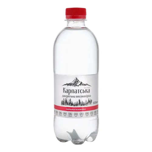 Вода питна сильногазована Карпатська джерельна високогірна Горянка 500мл