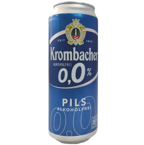 Пиво Krombacher Pils безалкогольне фільтроване 0% 0,5л ж/б