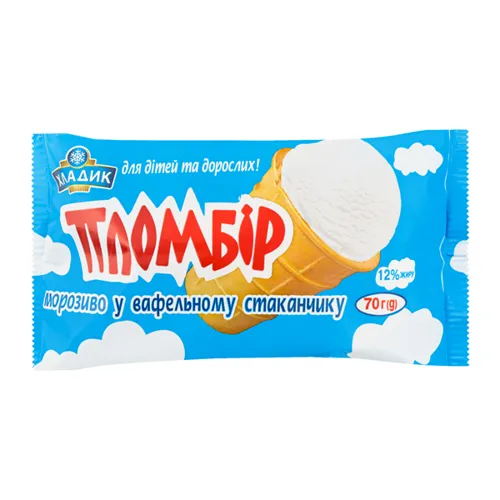 Морозиво Хладик 5% без добавок в стакані, 60г