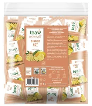 Чай Tea Moments Ginger Hot Чорний з імбирем та лимоном 50 сашетів
