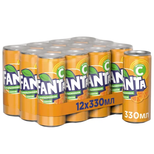 Напій газований Fanta Апельсин 0,33л 12шт