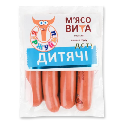 Сосиски Дитячі Буржуйки М'ясовита Вищого Ґатунку, кг